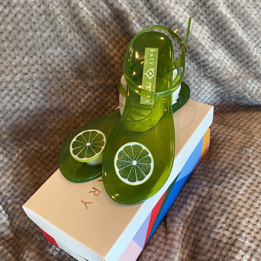 Katy Perry “Smell Me Lime” Geli sandals. New in box, size 8.